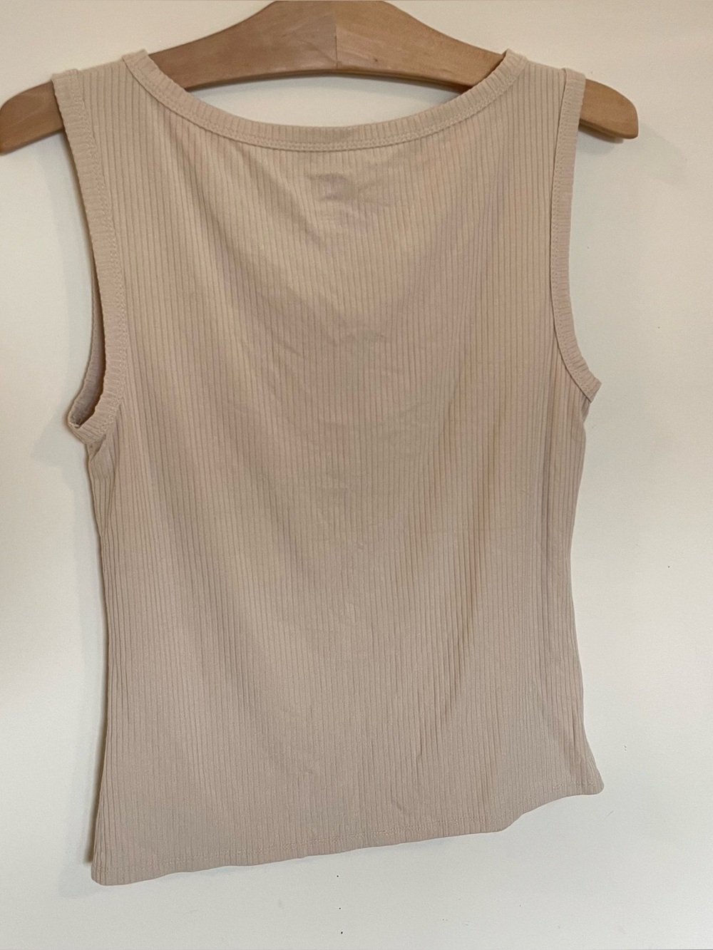dip light Taupe Ribbed Button-Down Tank - Picture 5 of 5
